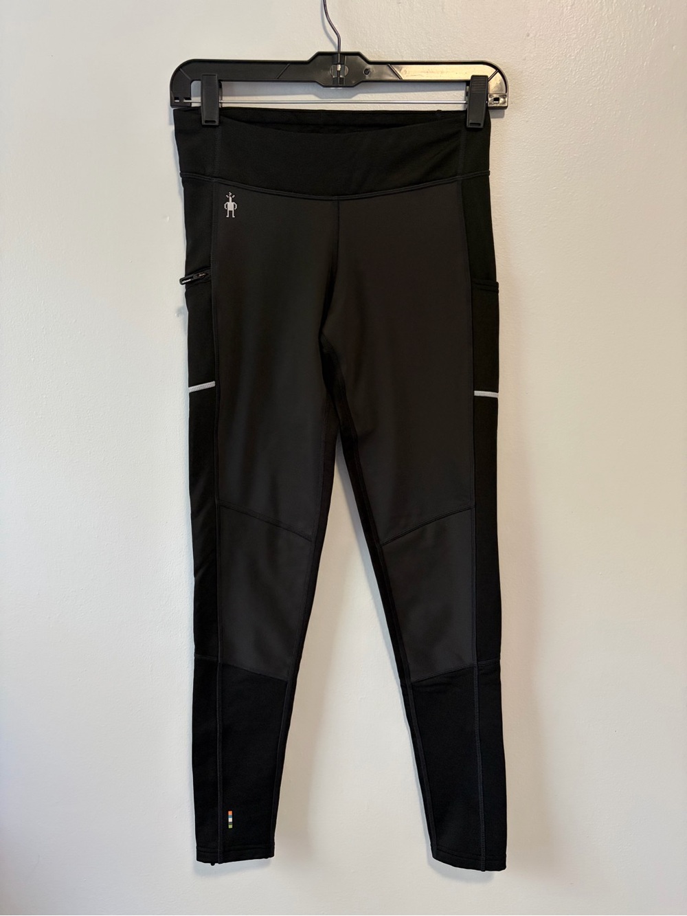 Smartwool Black Merino Sport Fleece Wind Tight activewear Outdoor leggings; XS